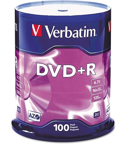 Amazon.com: Verbatim 95098 DVD+R Discs, 4.7GB, 16x, Spindle, 100